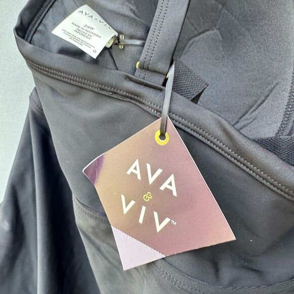 🎉5 for $45🎉 NWT Ava Viv Swim Top Swimsuit Women Size 24W Black - Picture 6 of 8